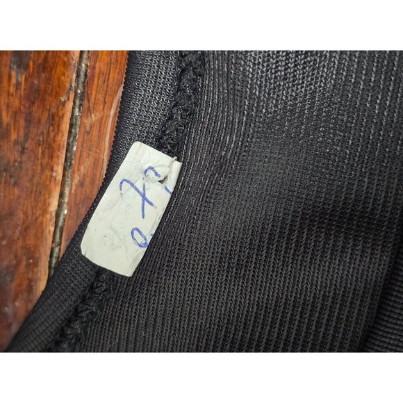 Vintage Black Semi Sheer Pleated Dress Slip Black Swan Boudoir Lingerie Goth - Picture 5 of 12